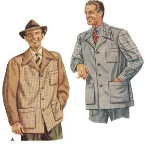 1940s Pattern, Men's Sports Jacket - Multi-sizes