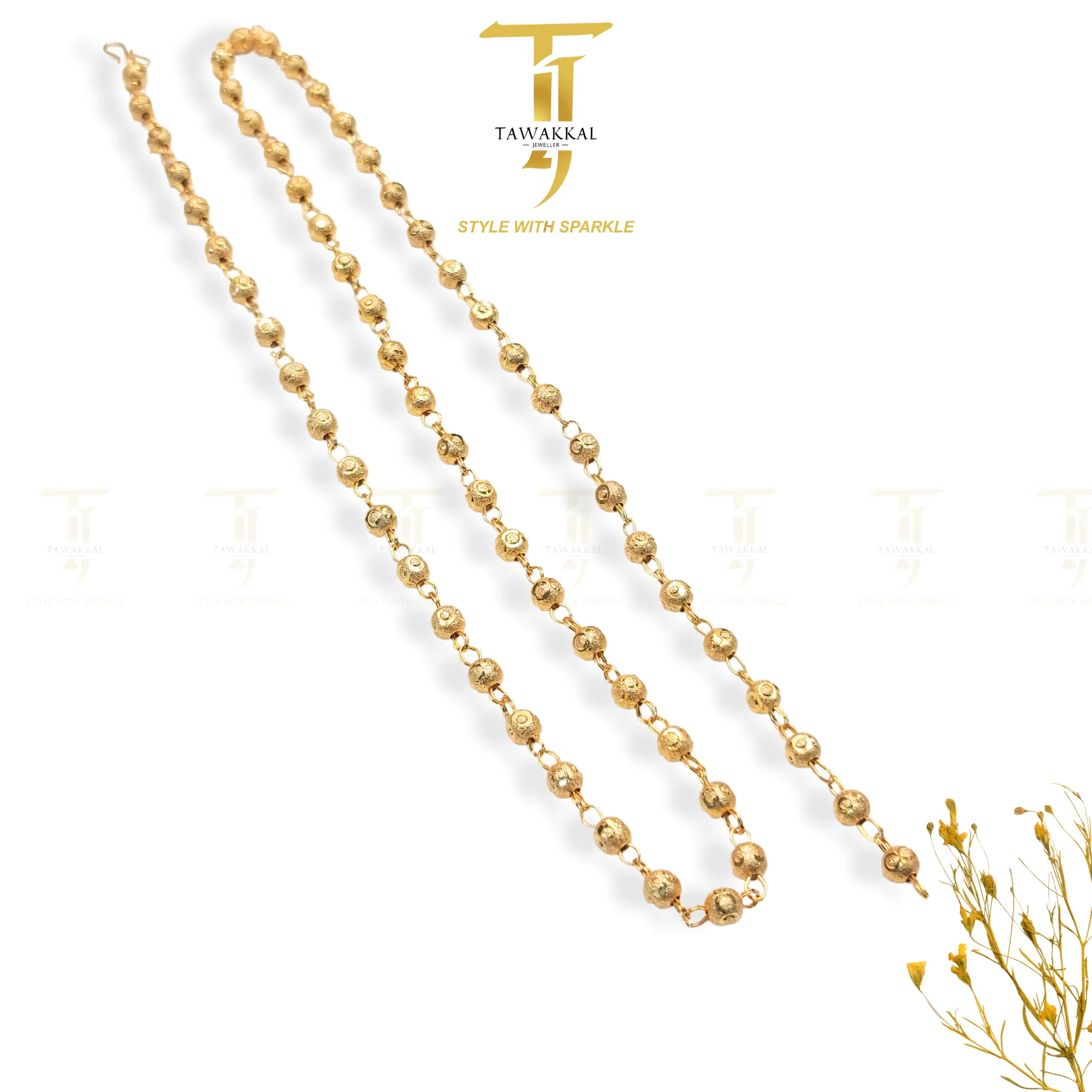 26-Inch Long Gold Balls Indian Chains