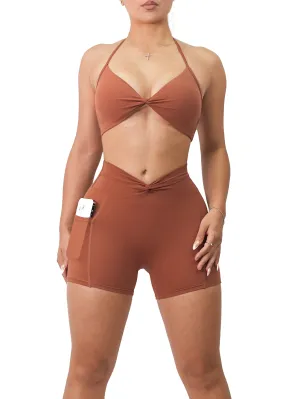 Adjustable Twist Sports Bra (Auburn)