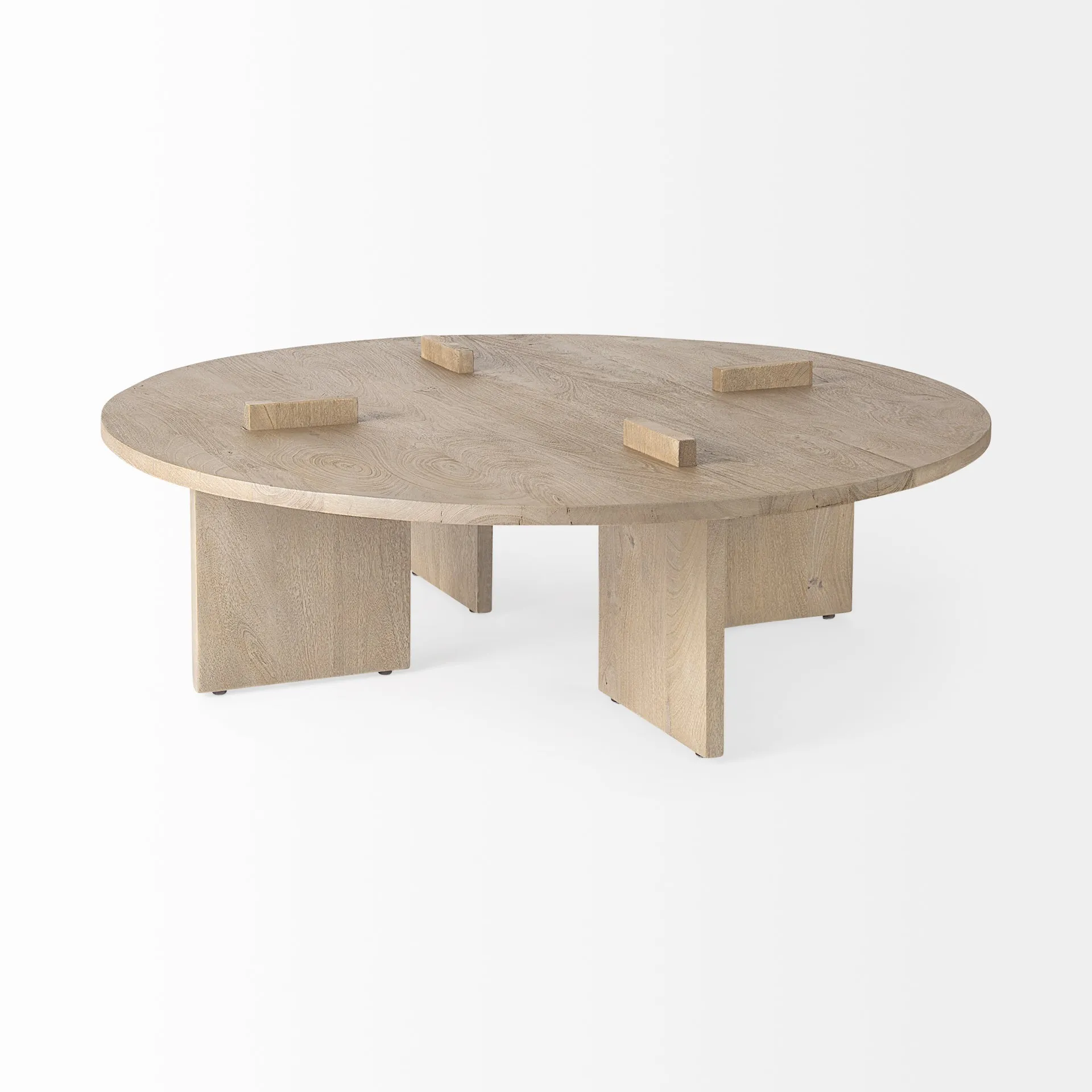 Aida Contemporary Coffee Table - Unique Mango Wood Design with Sturdy Legs for Modern Living Spaces