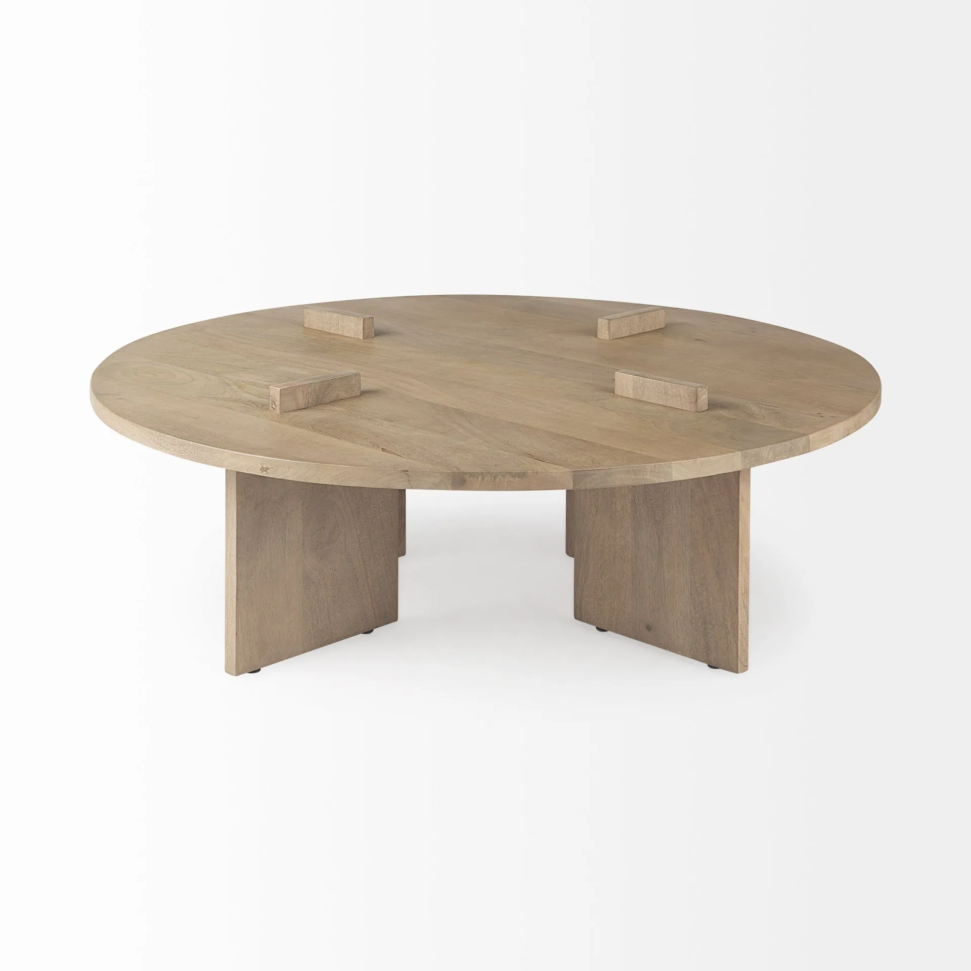Aida Contemporary Coffee Table - Unique Mango Wood Design with Sturdy Legs for Modern Living Spaces