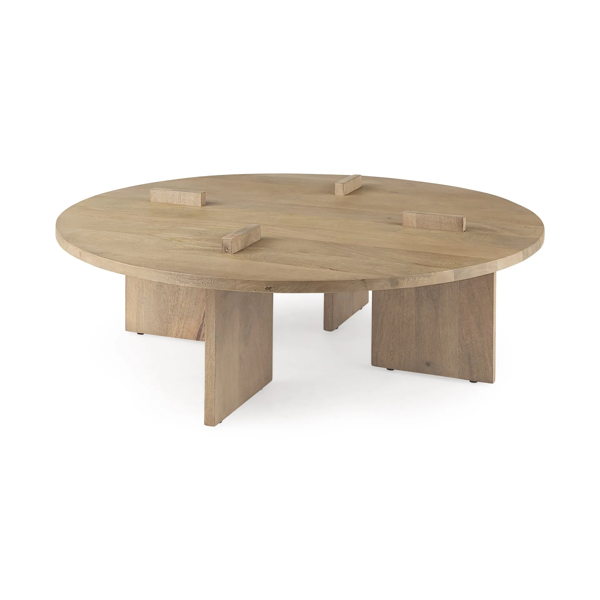 Aida Contemporary Coffee Table - Unique Mango Wood Design with Sturdy Legs for Modern Living Spaces