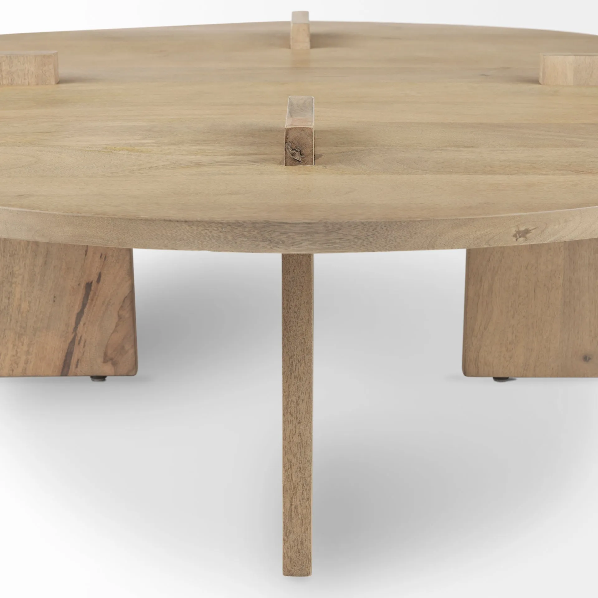 Aida Contemporary Coffee Table - Unique Mango Wood Design with Sturdy Legs for Modern Living Spaces