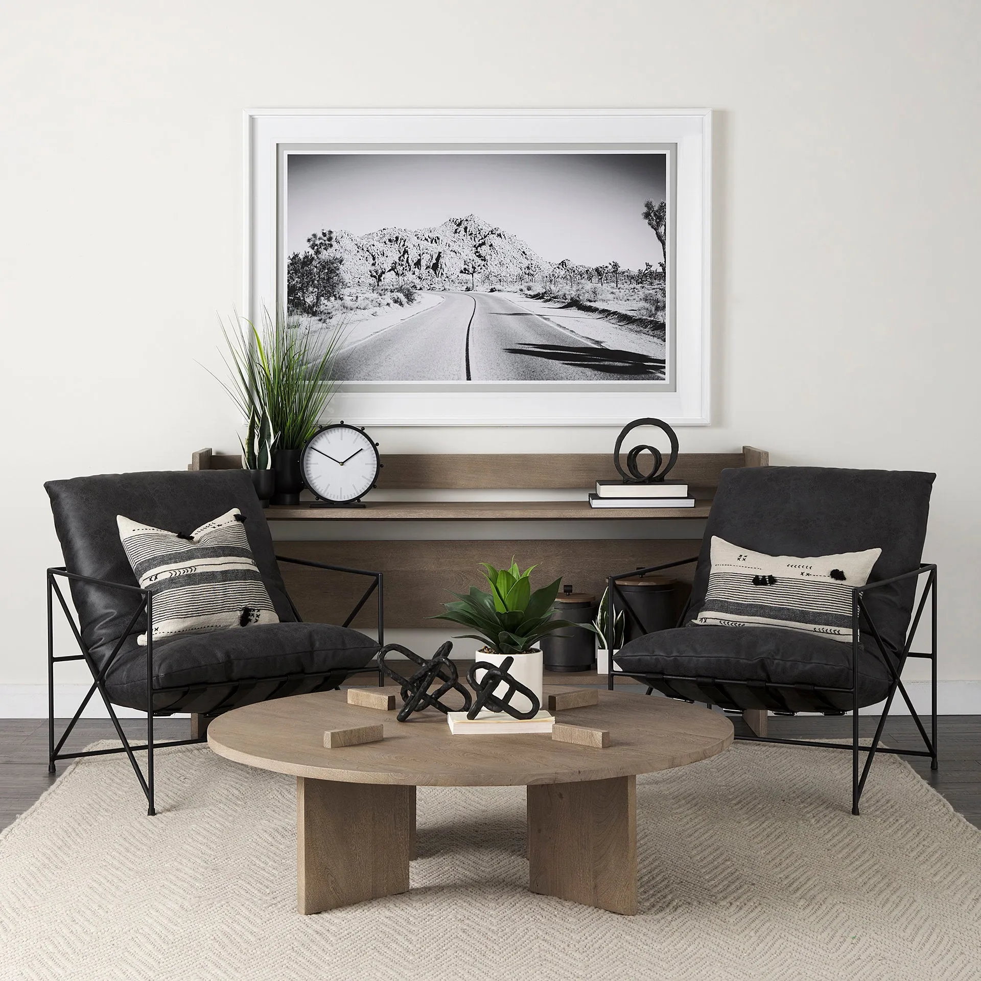 Aida Contemporary Coffee Table - Unique Mango Wood Design with Sturdy Legs for Modern Living Spaces