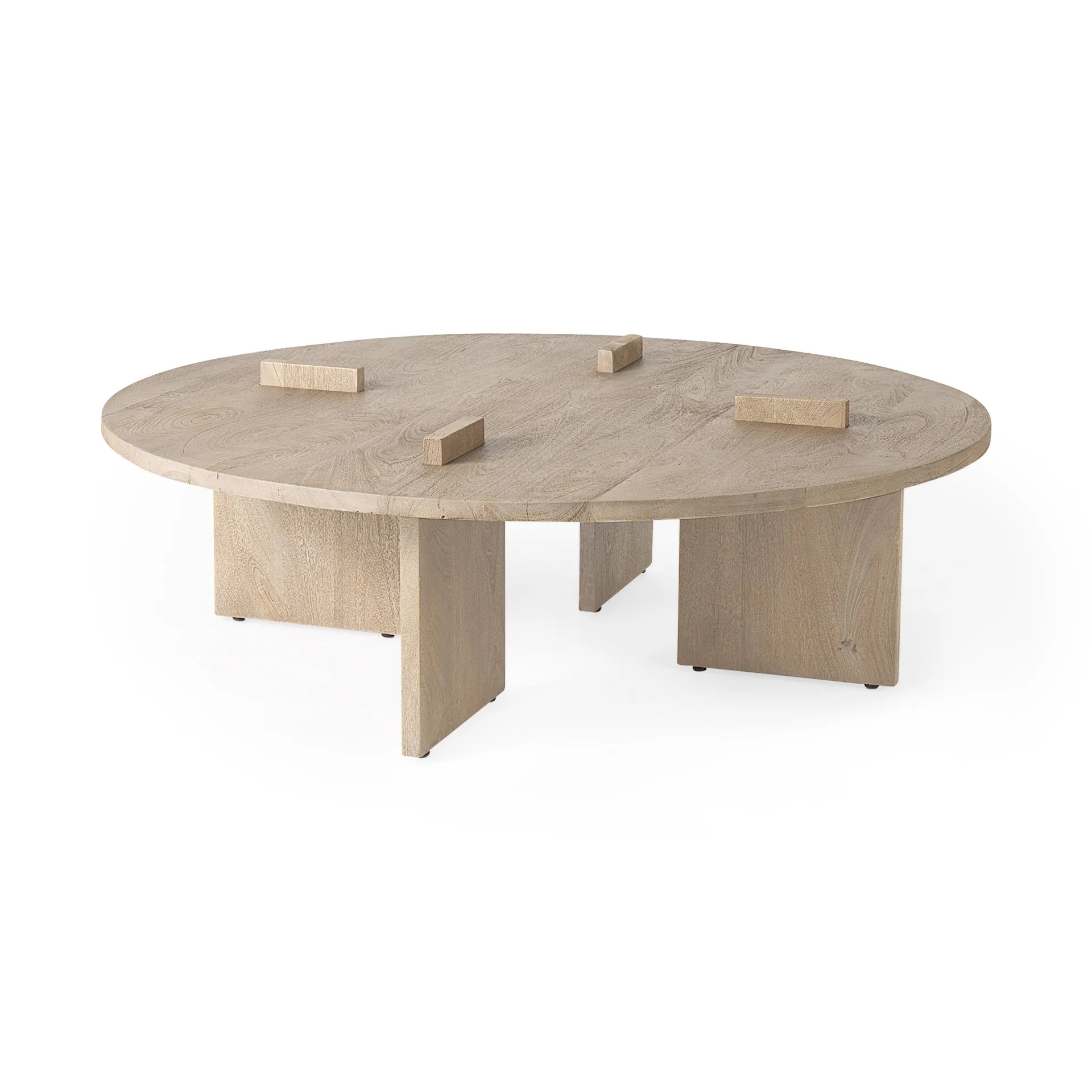 Aida Contemporary Coffee Table - Unique Mango Wood Design with Sturdy Legs for Modern Living Spaces