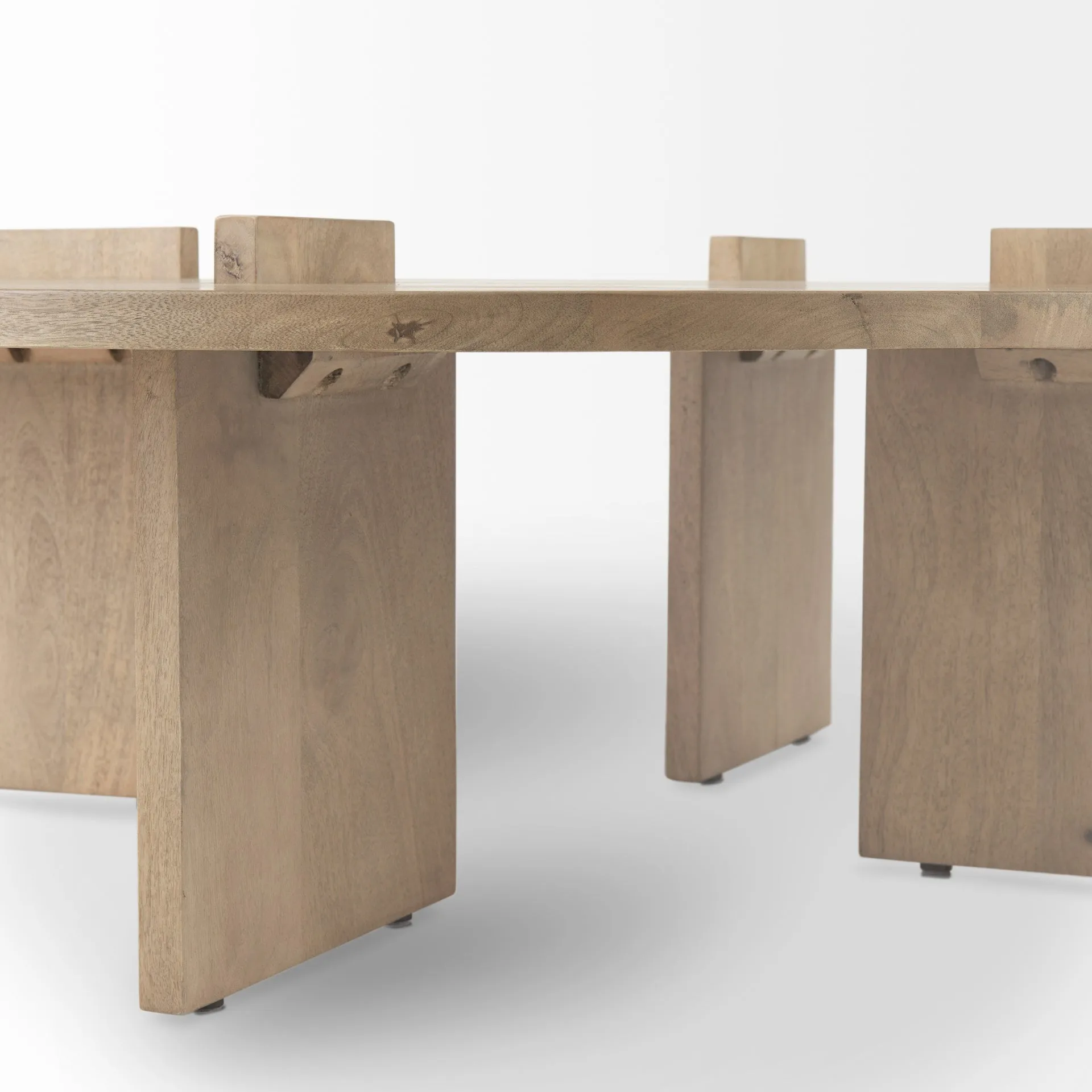 Aida Contemporary Coffee Table - Unique Mango Wood Design with Sturdy Legs for Modern Living Spaces