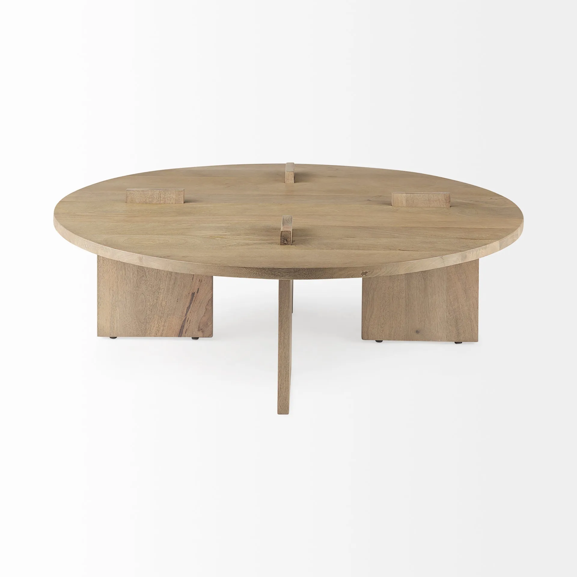 Aida Contemporary Coffee Table - Unique Mango Wood Design with Sturdy Legs for Modern Living Spaces