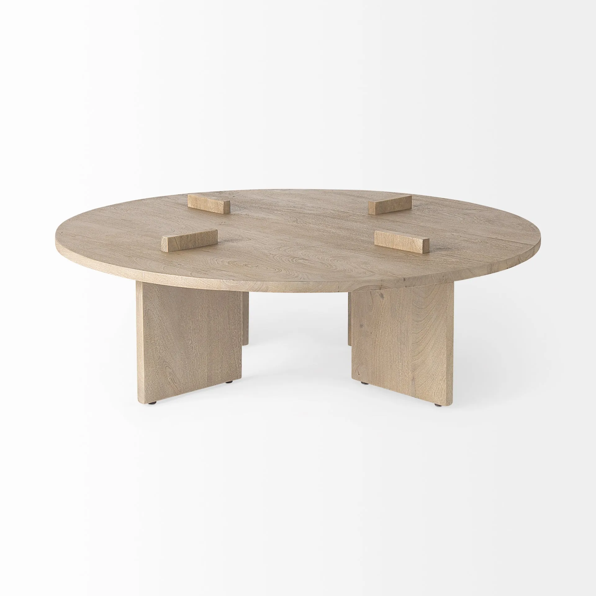 Aida Contemporary Coffee Table - Unique Mango Wood Design with Sturdy Legs for Modern Living Spaces
