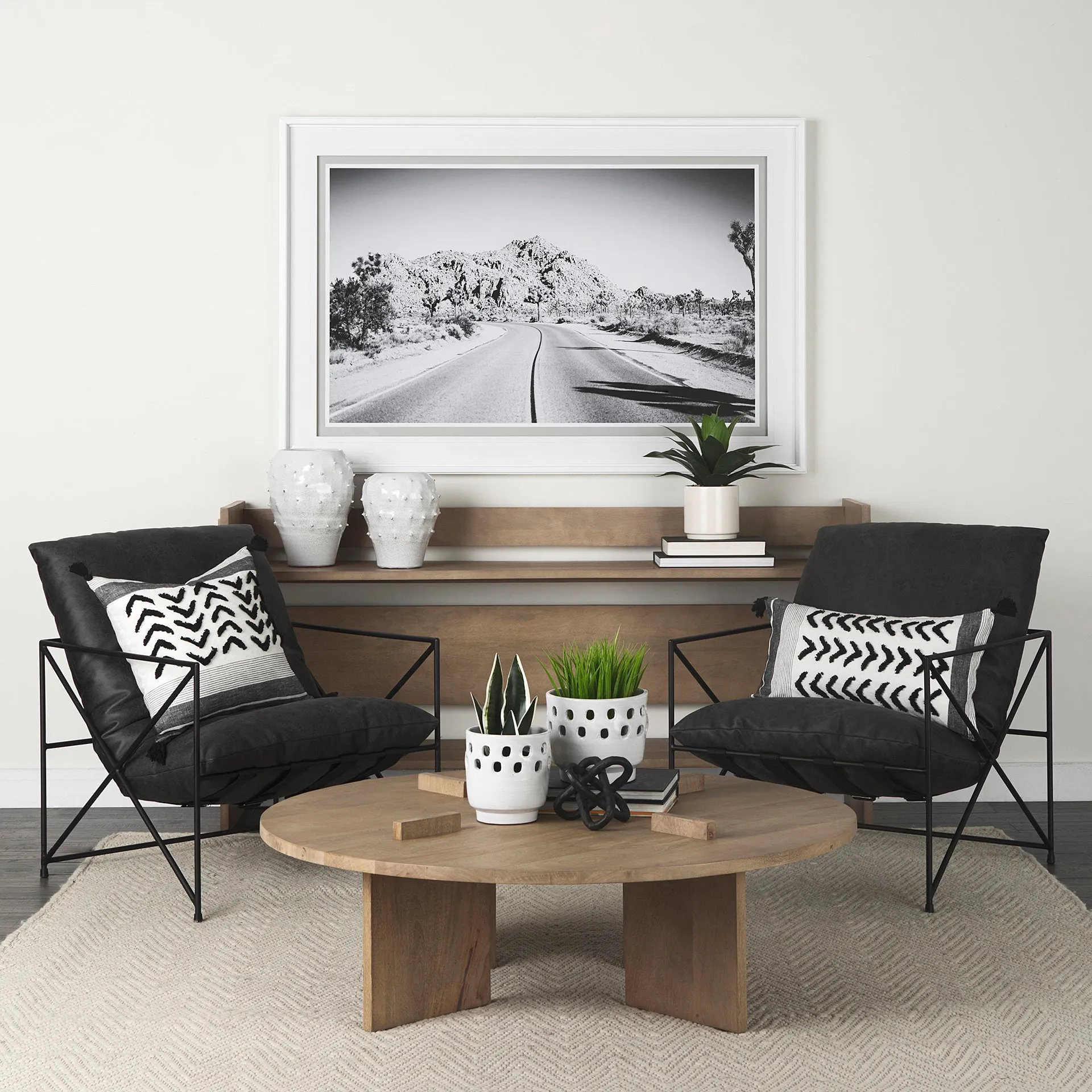 Aida Contemporary Coffee Table - Unique Mango Wood Design with Sturdy Legs for Modern Living Spaces