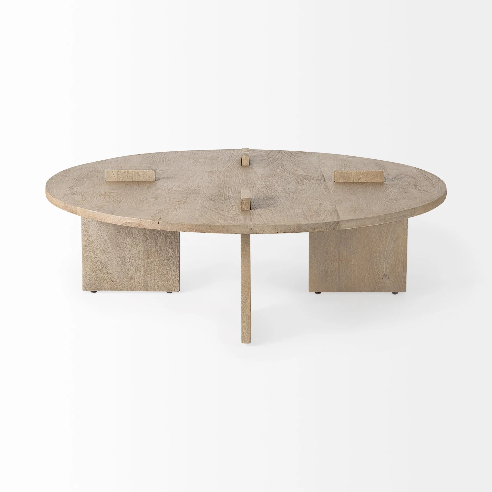 Aida Contemporary Coffee Table - Unique Mango Wood Design with Sturdy Legs for Modern Living Spaces