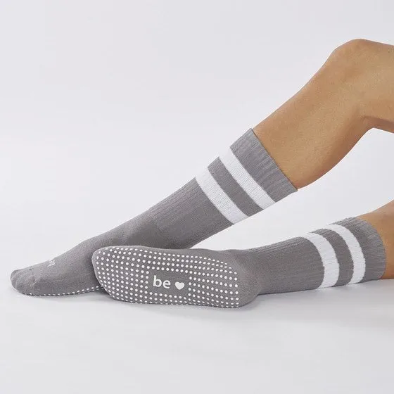 Be Love Crew Grip Socks - Gray (Barre / Pilates)