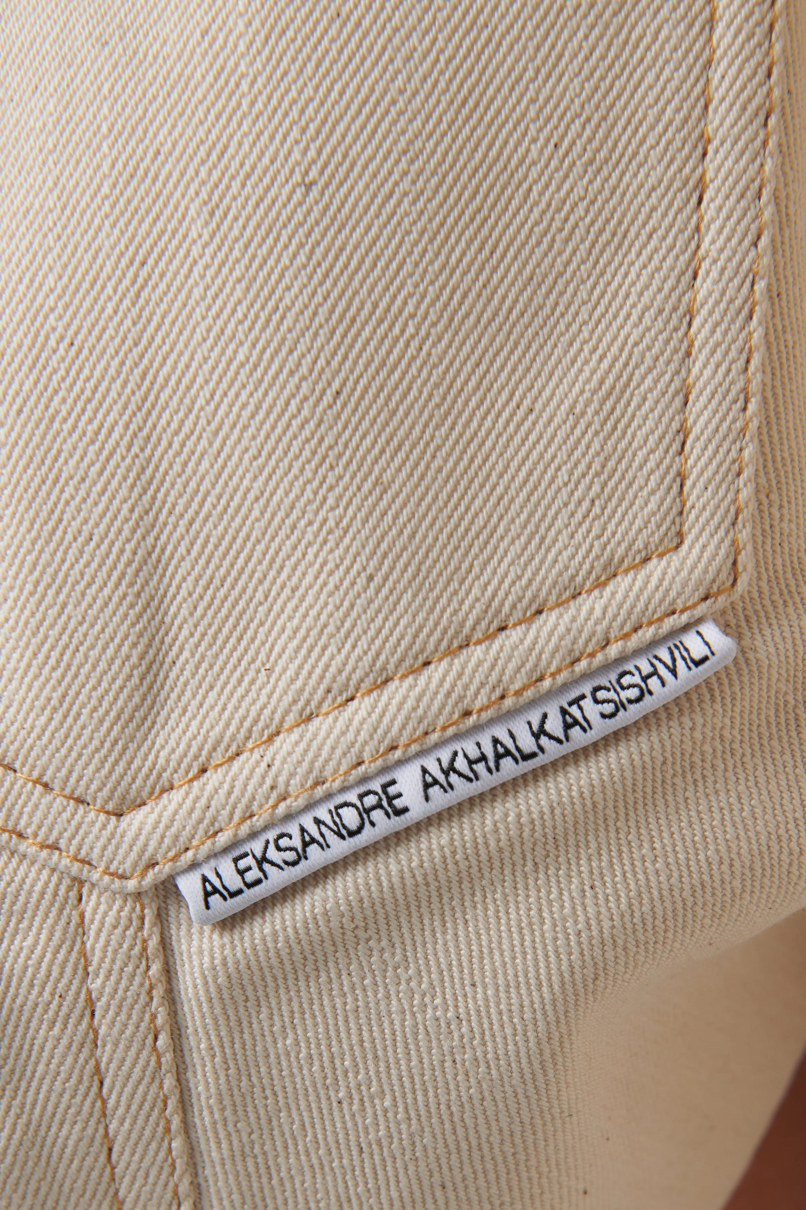 Beige Buttoned Denim Jacket
