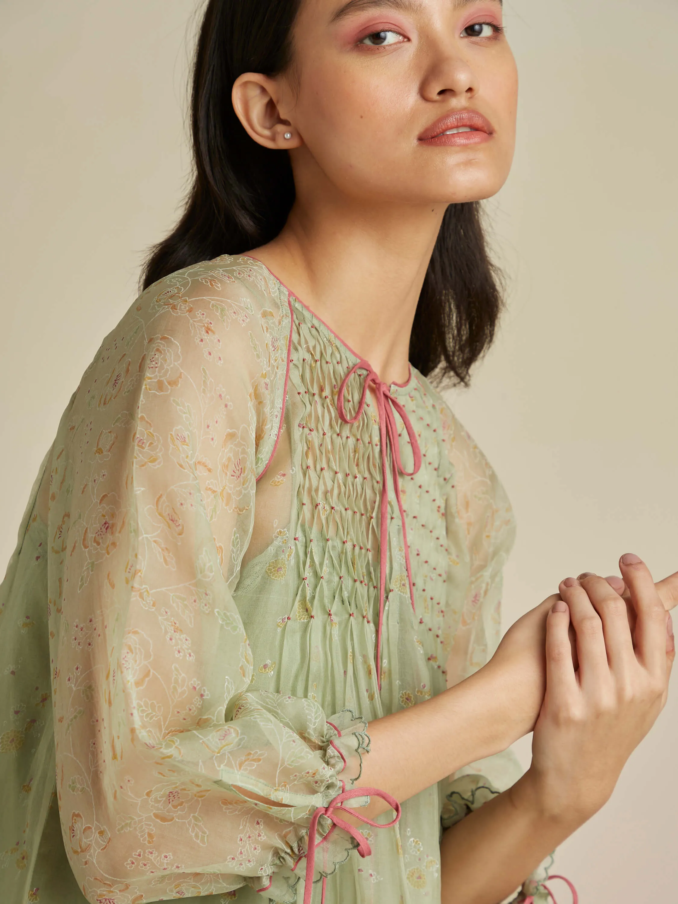 Calla Flounce Organza Dress
