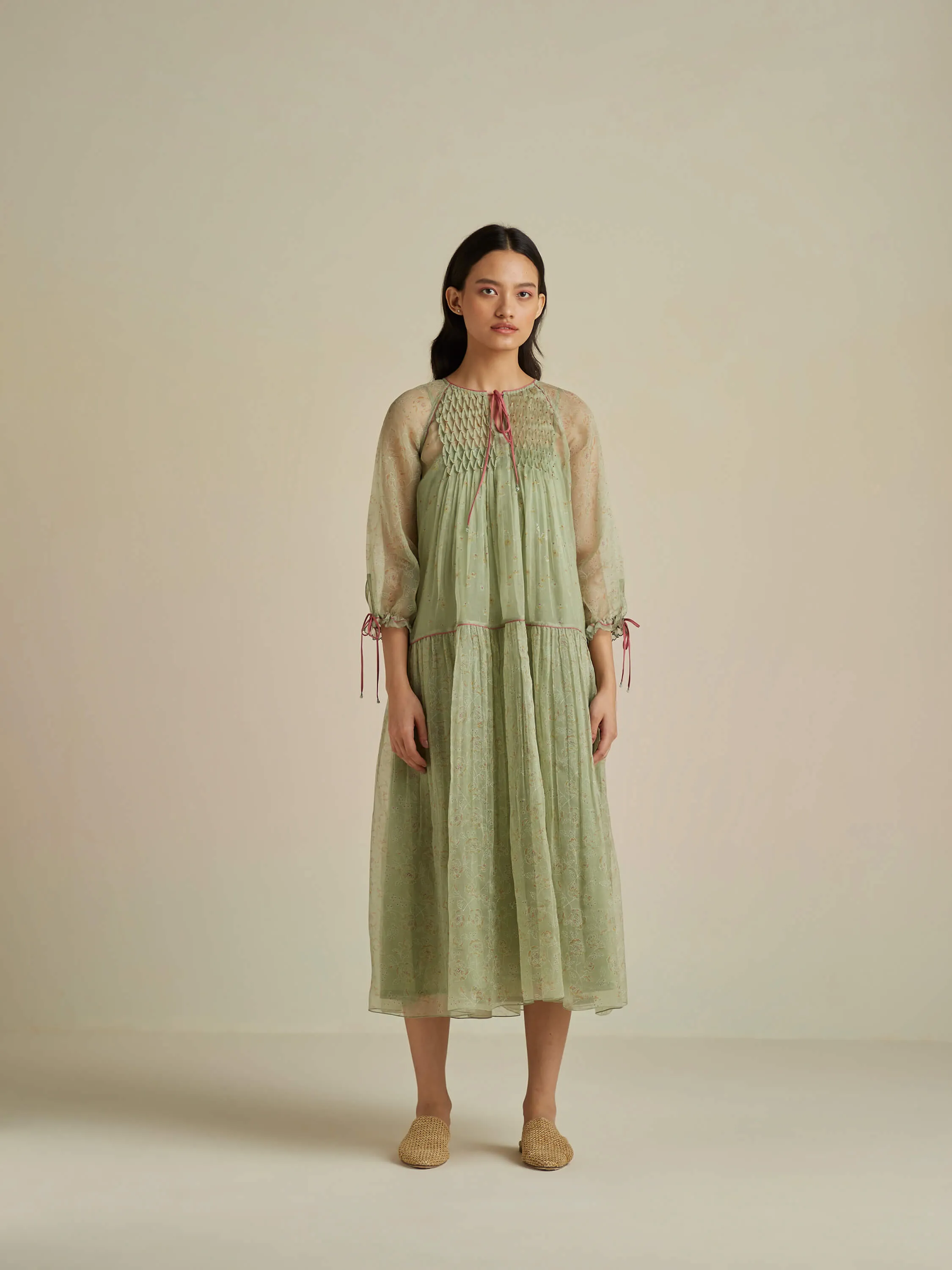 Calla Flounce Organza Dress