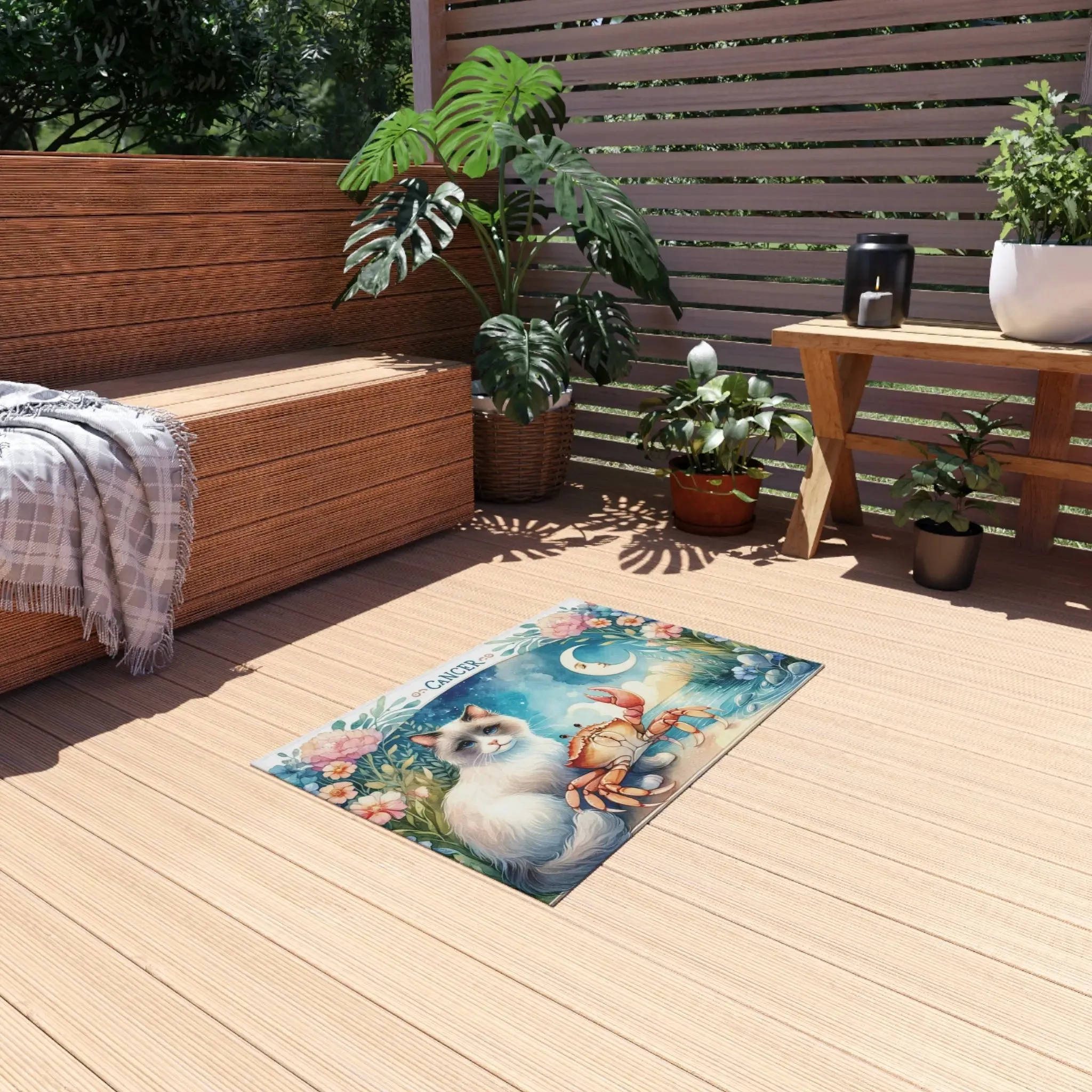 Cancer Zodiac - Cat Lover - Indoor/Outdoor Rug