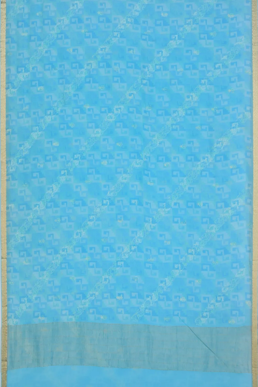 Chiffon Sky Blue Saree