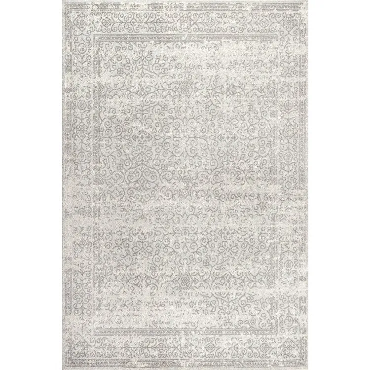 Ferro Filigree Modern 90"L x 63"W Area Rug - Gray/Dark Gray