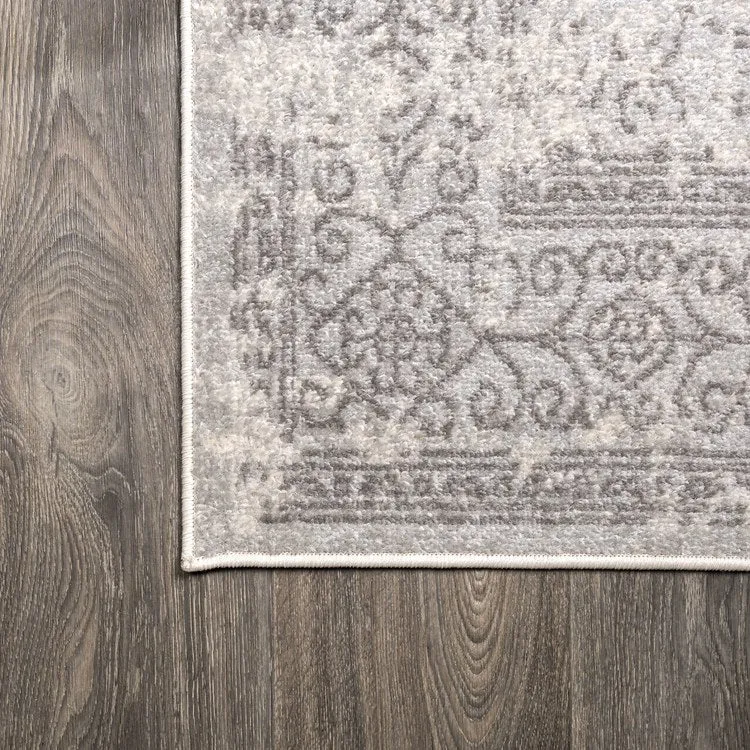 Ferro Filigree Modern 90"L x 63"W Area Rug - Gray/Dark Gray