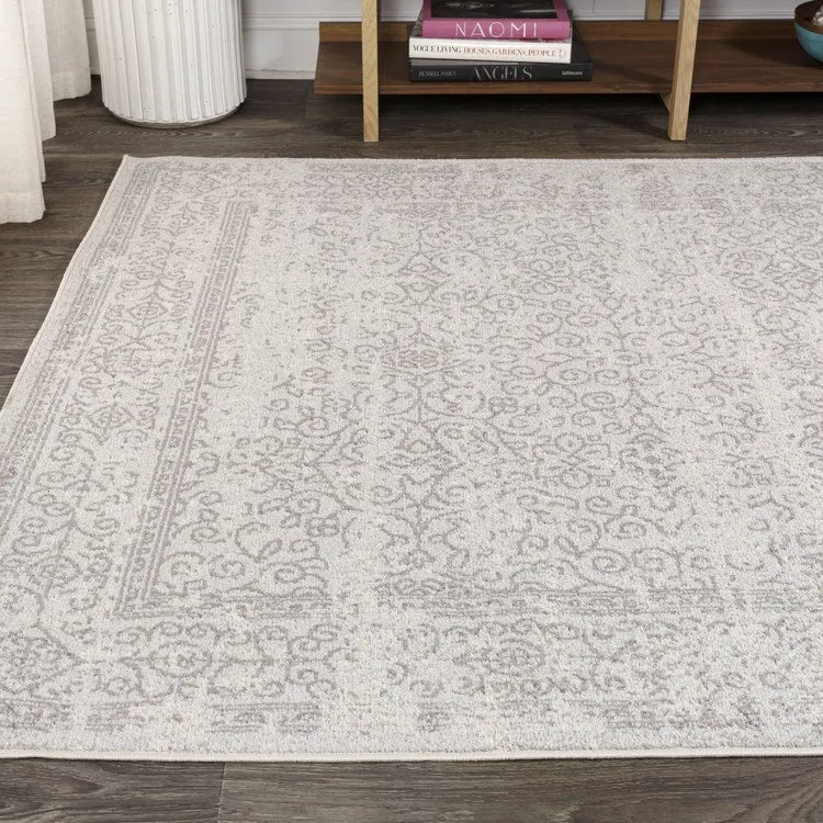 Ferro Filigree Modern 90"L x 63"W Area Rug - Gray/Dark Gray