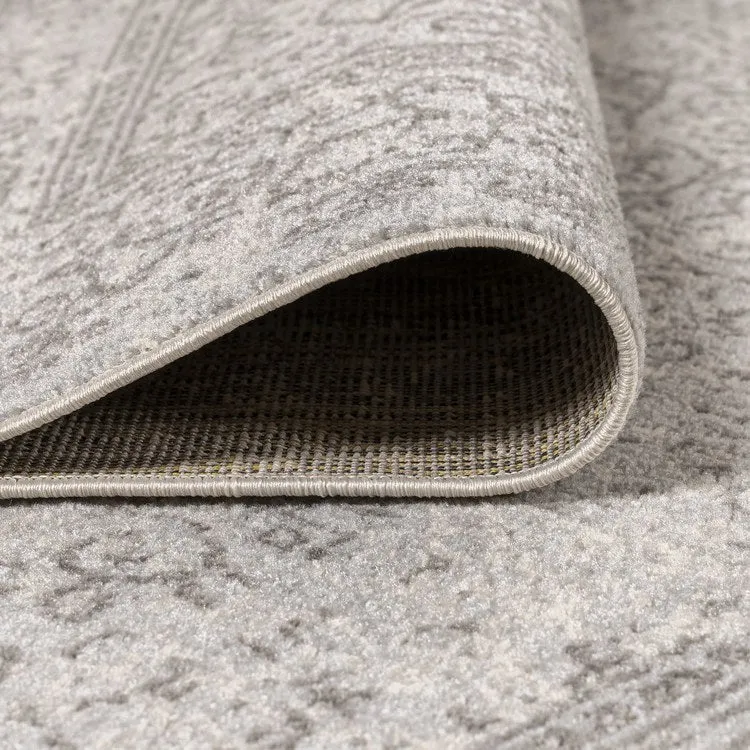 Ferro Filigree Modern 90"L x 63"W Area Rug - Gray/Dark Gray