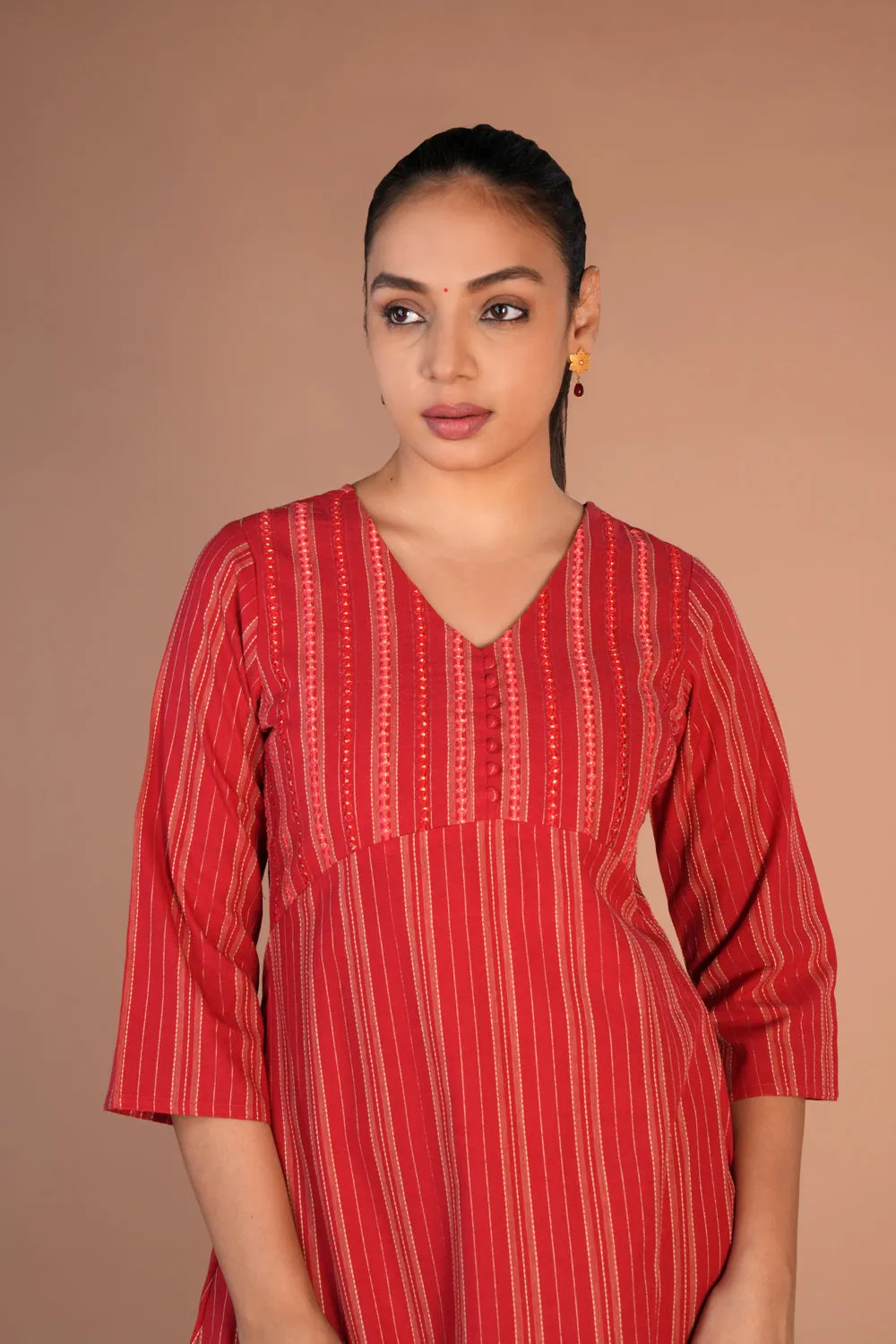 Fiesty Red cotton Kurti