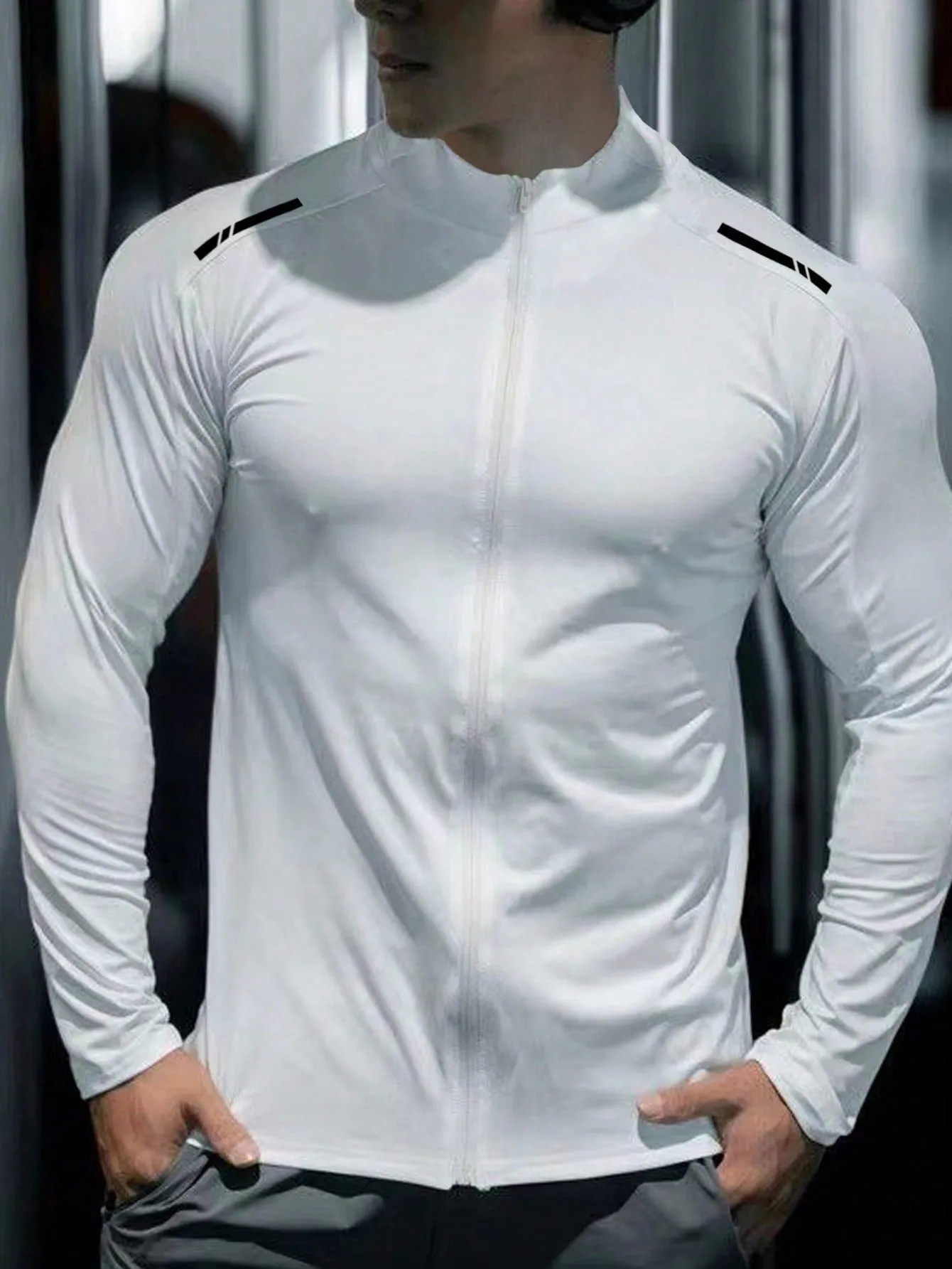 Fitness Men's Striped Detail Sports Jacket