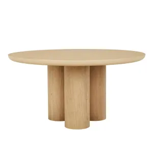 GlobeWest Seb Round Dining Table, Oak