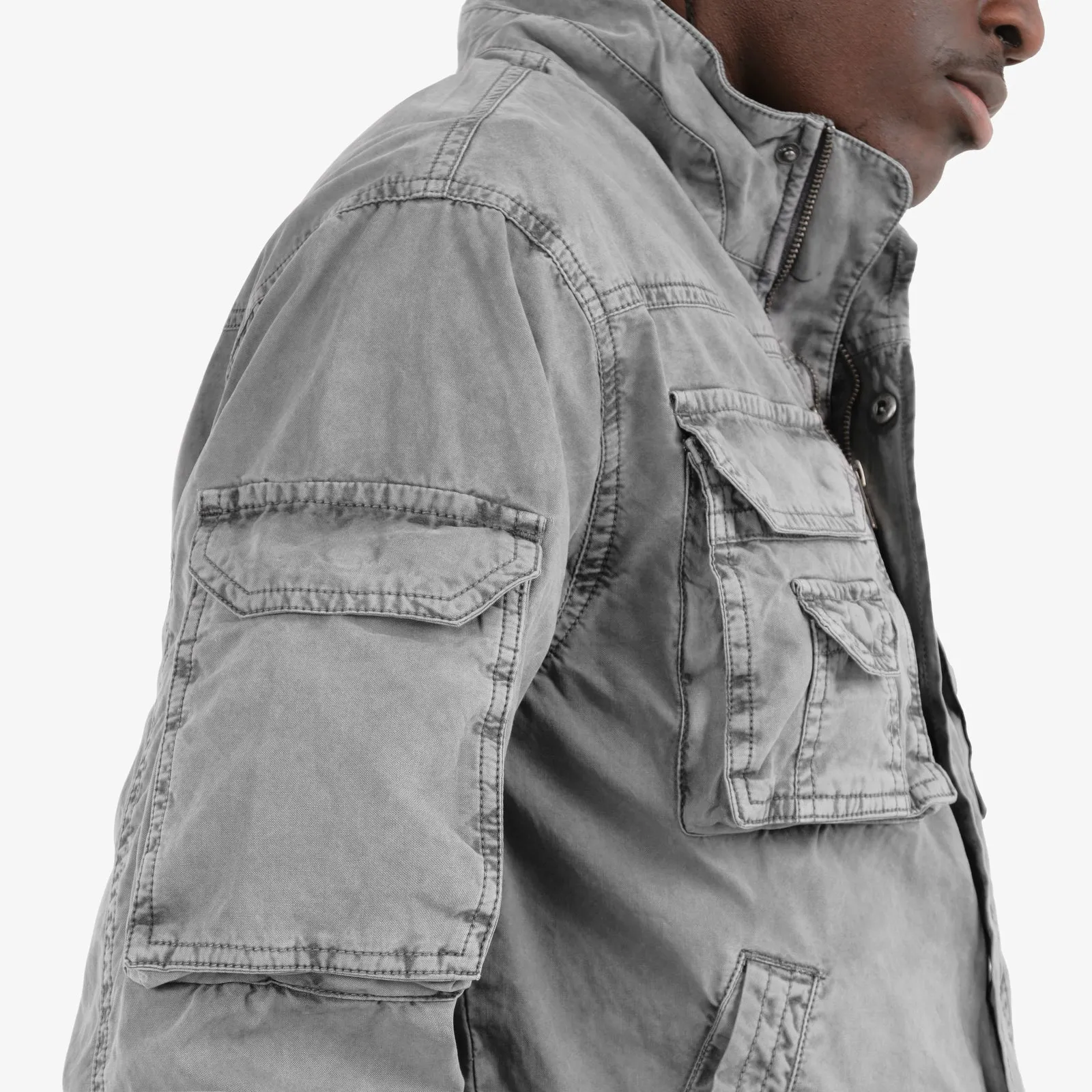 GRAY CARGO JACKET