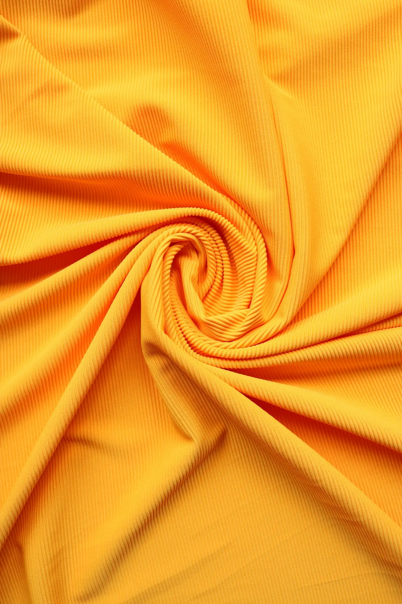 Halei Yellow Ribbed Polyester Spandex Tricot