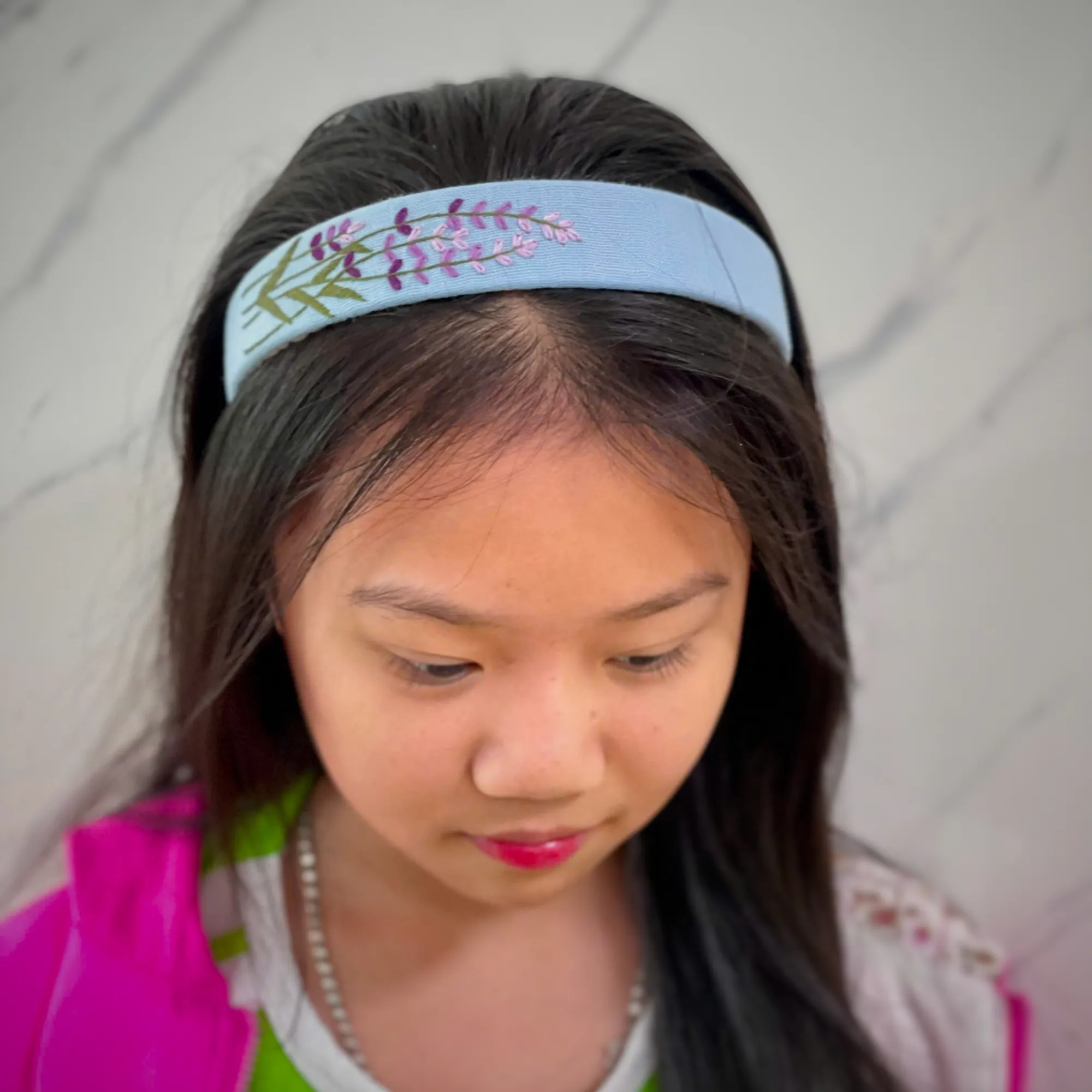 Hand Floral Embroidered Headband, Embroidered Hairband, Daisy Hairband, Women headband