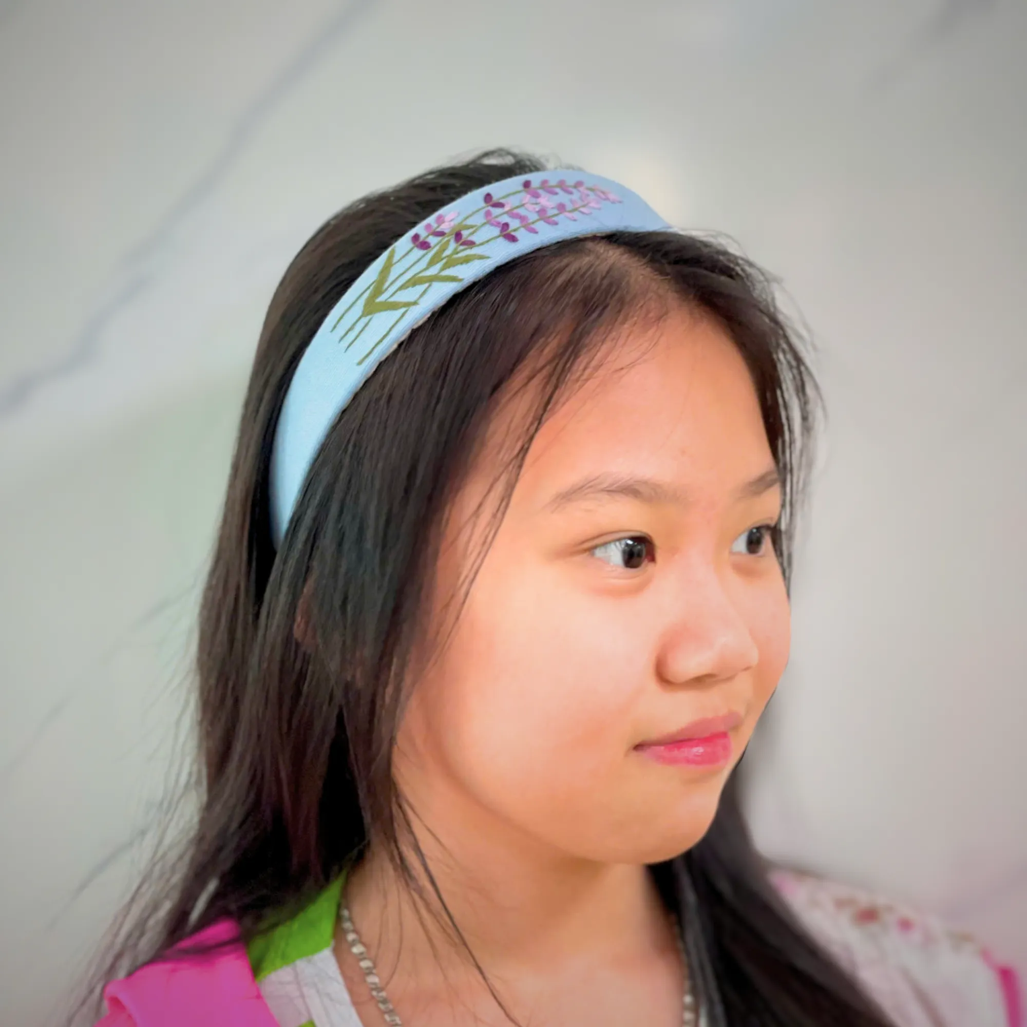 Hand Floral Embroidered Headband, Embroidered Hairband, Daisy Hairband, Women headband