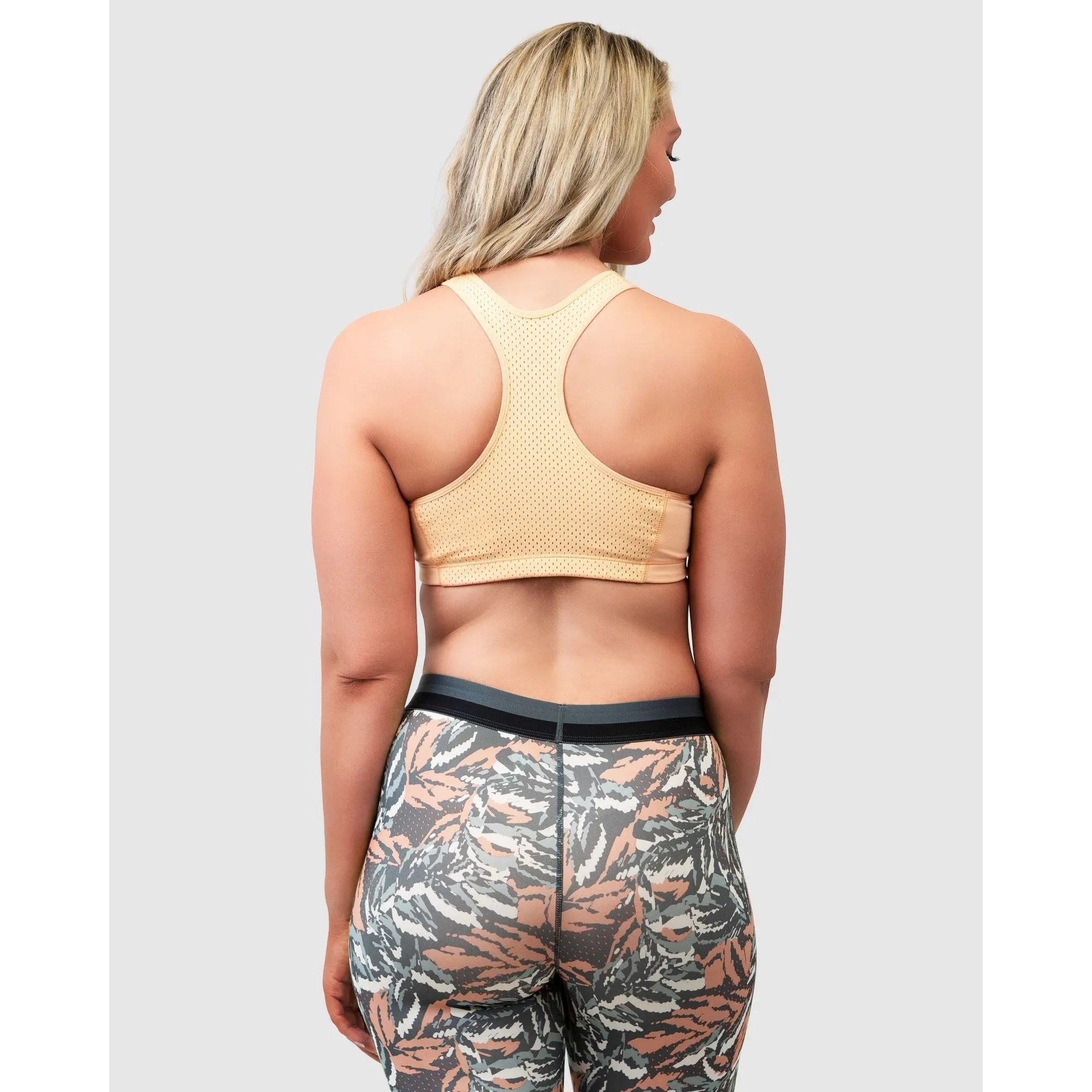 High Impact Active Crop Top Sports Bra-Peach