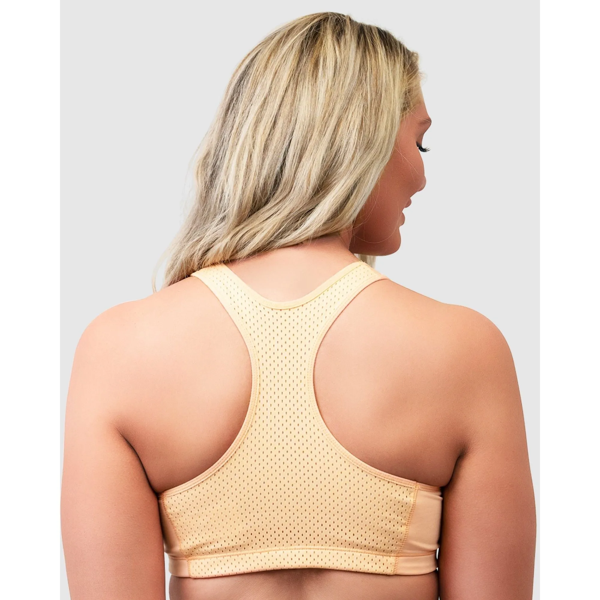 High Impact Active Crop Top Sports Bra-Peach