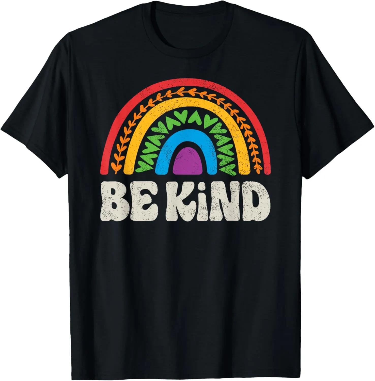 LGBTQ Be Kind Gay Pride LGBT Ally Rainbow Flag Retro Vintage T-Shirt