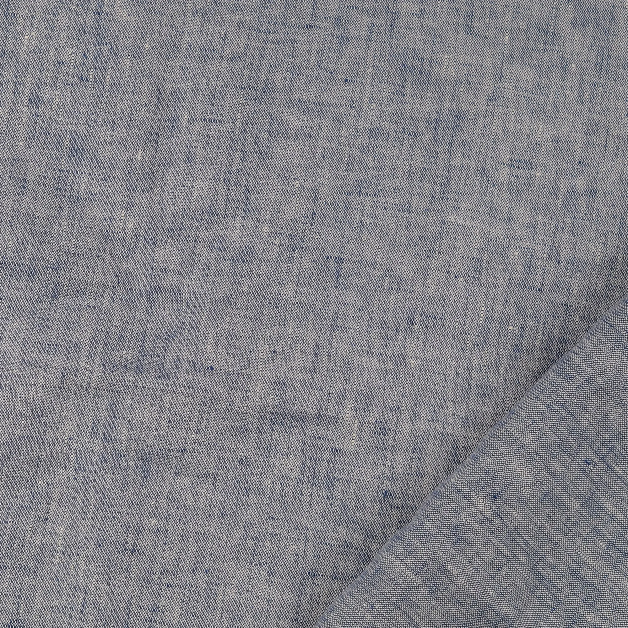 Light Blue Yarn Dyed Pure Linen Fabric