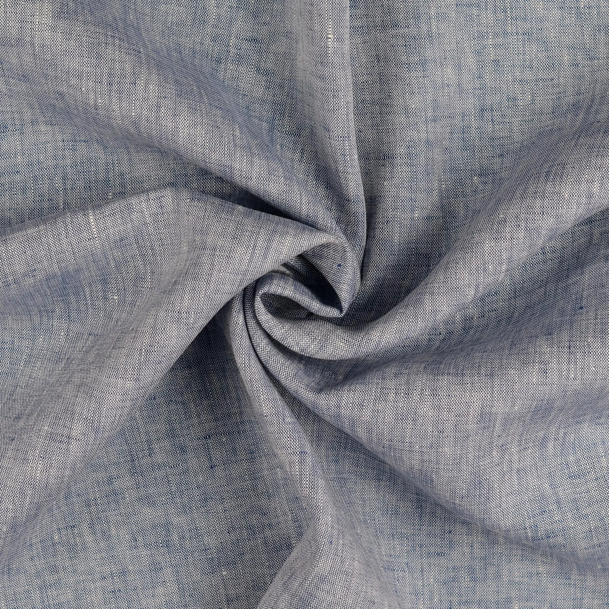 Light Blue Yarn Dyed Pure Linen Fabric