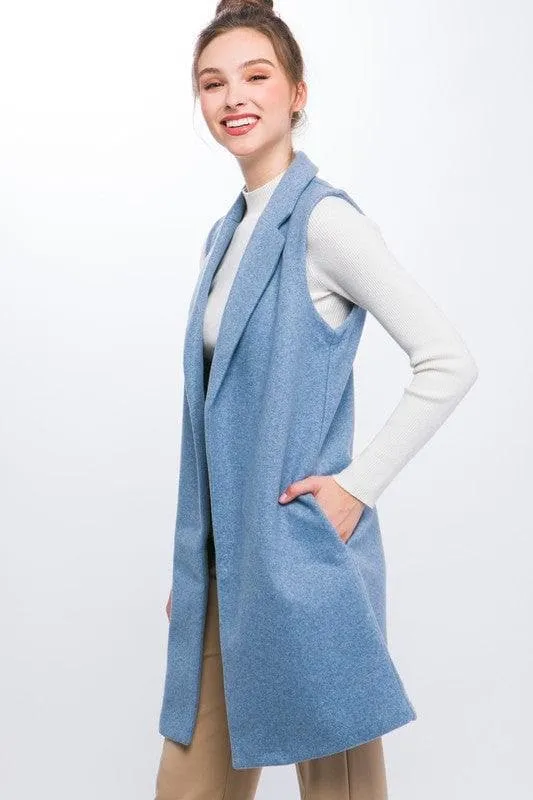 LOVE TREE JQ Fleece Long Line Vest
