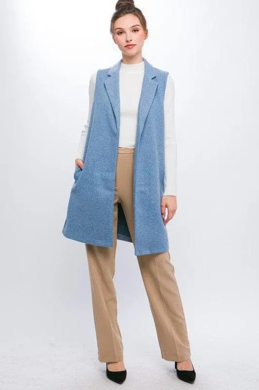LOVE TREE JQ Fleece Long Line Vest