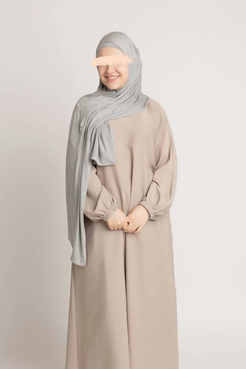Matching Premium Jersey Hijab & Undercap Set - Light Marble Gray