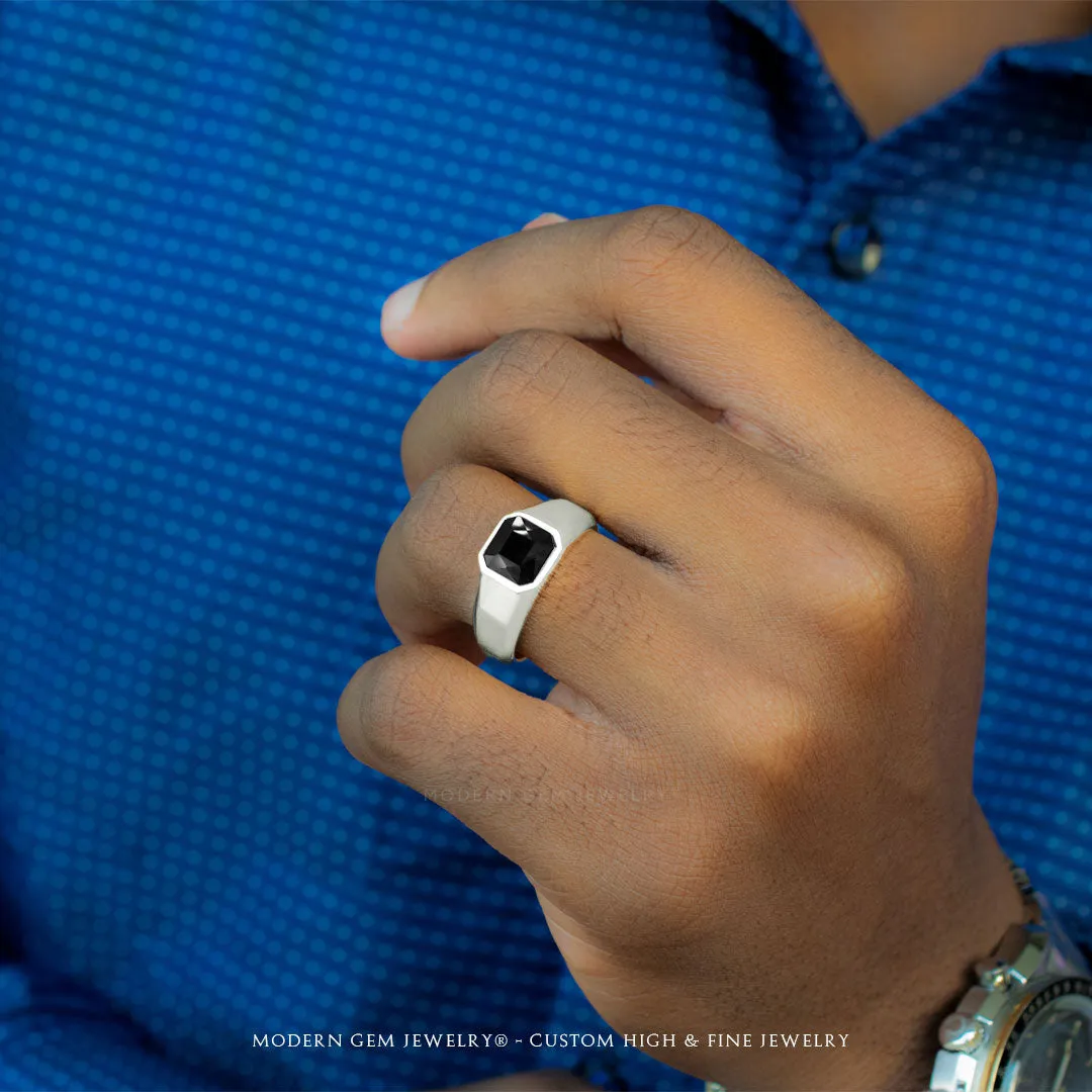 Matte Black Men's Wedding Band