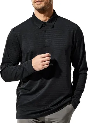 MIER Men's Quick Dry Polo Golf Shirts - Short & Long Sleeve Polyester Casual Lightweight Soft Collared Shirts
