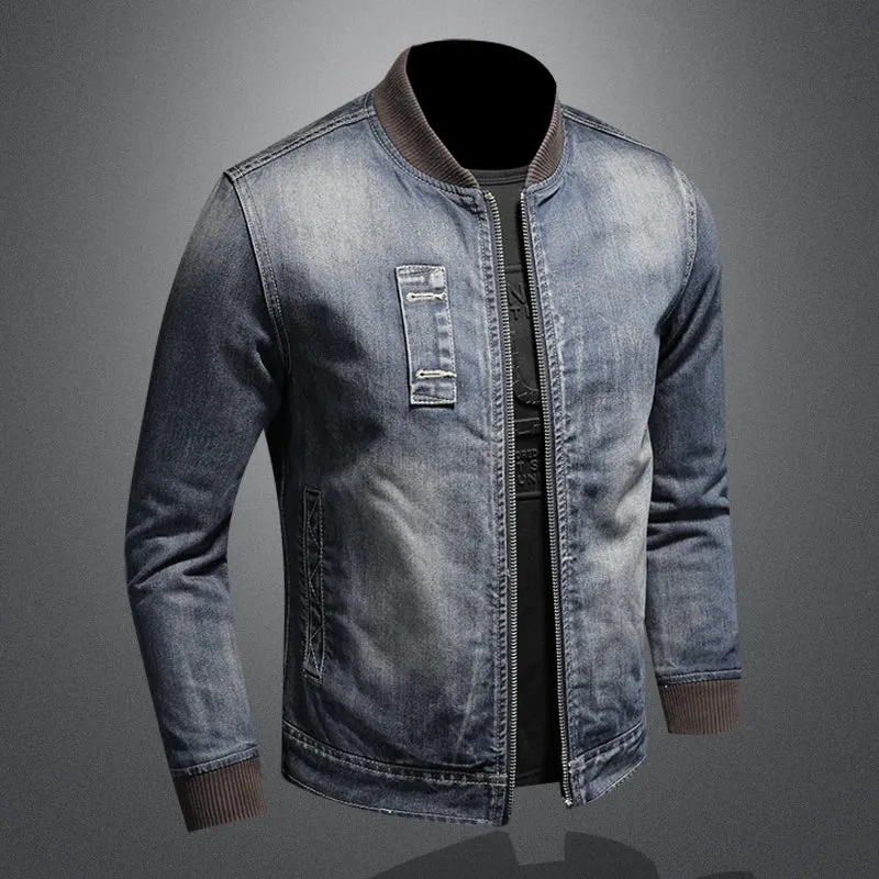 New Autumn Winter Men Wool Warm Denim Jacket Mens  Streetwear Thick Coats Male Fashion
