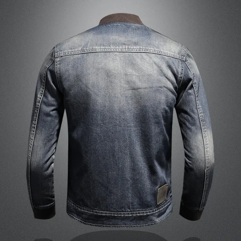 New Autumn Winter Men Wool Warm Denim Jacket Mens  Streetwear Thick Coats Male Fashion