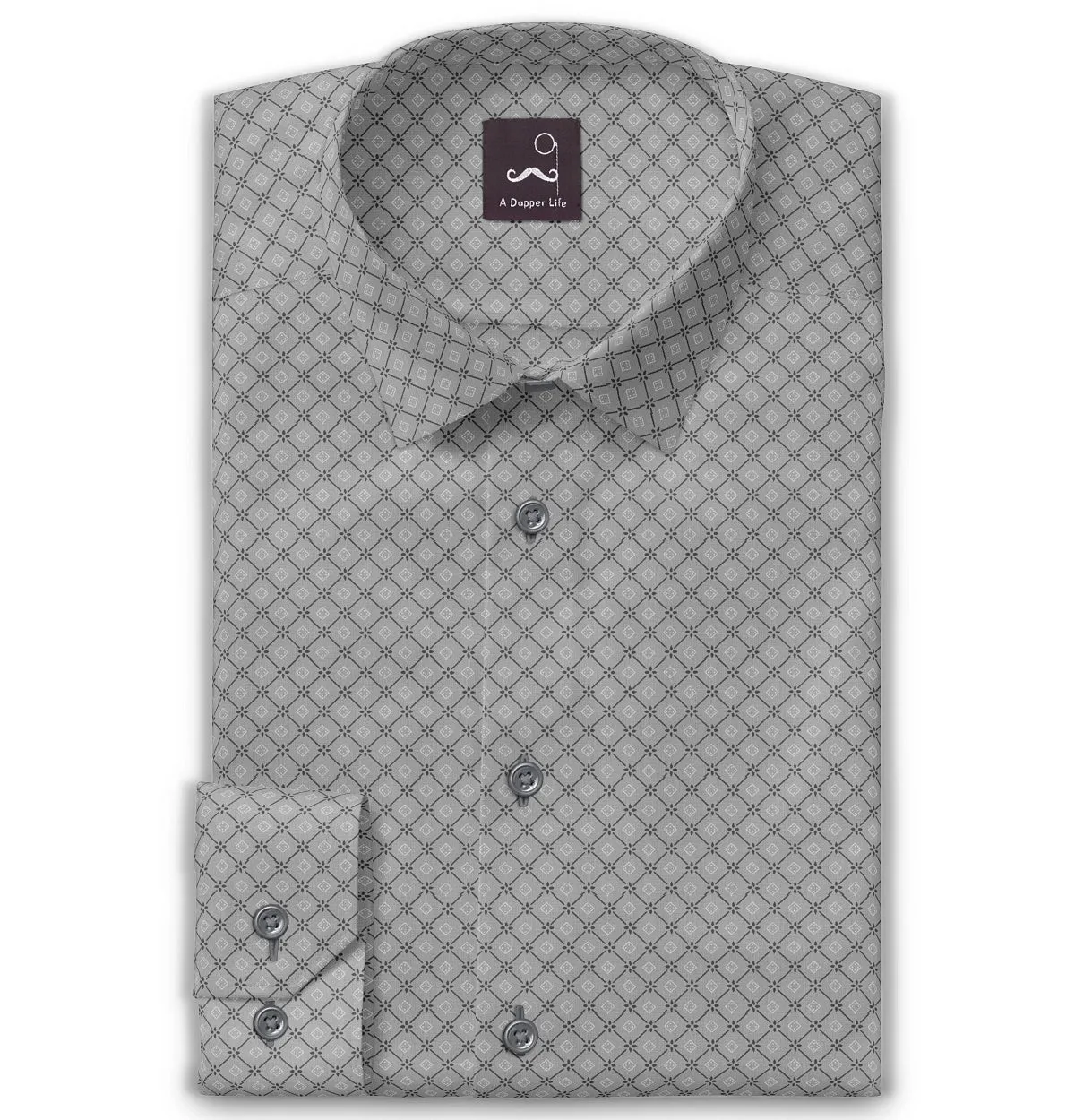 Pure Cotton - Long Sleeve - Cool Gray Mosaic