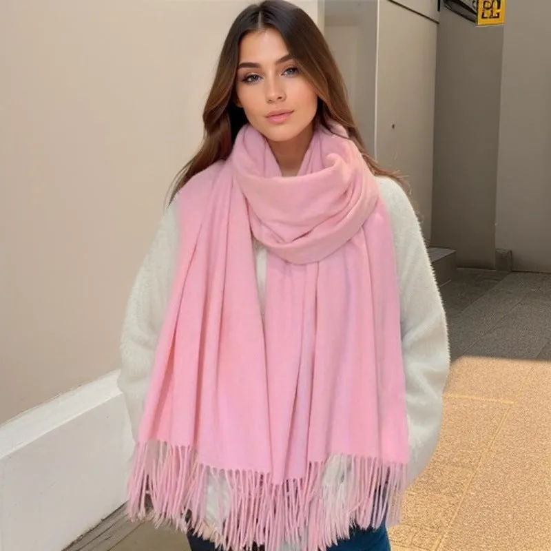 Pure Tassel Thick Warm Shawl Scarf