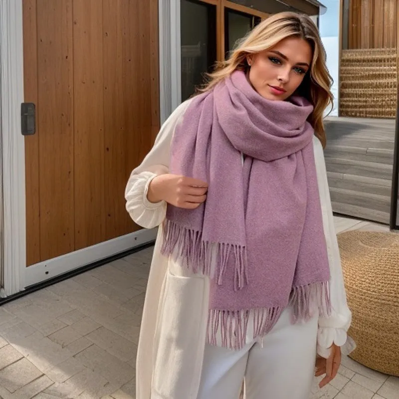 Pure Tassel Thick Warm Shawl Scarf