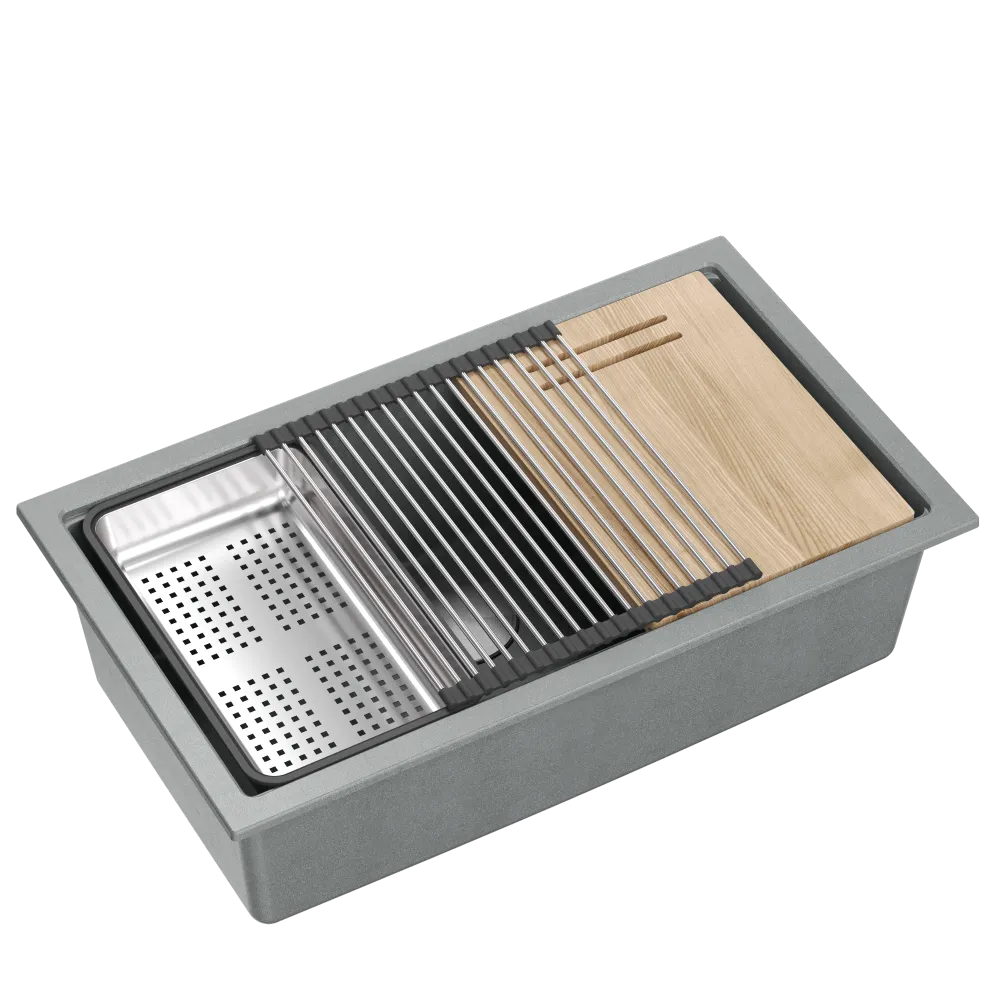 Quadron Logan 110 Silver Stone, topmount or undermount sink