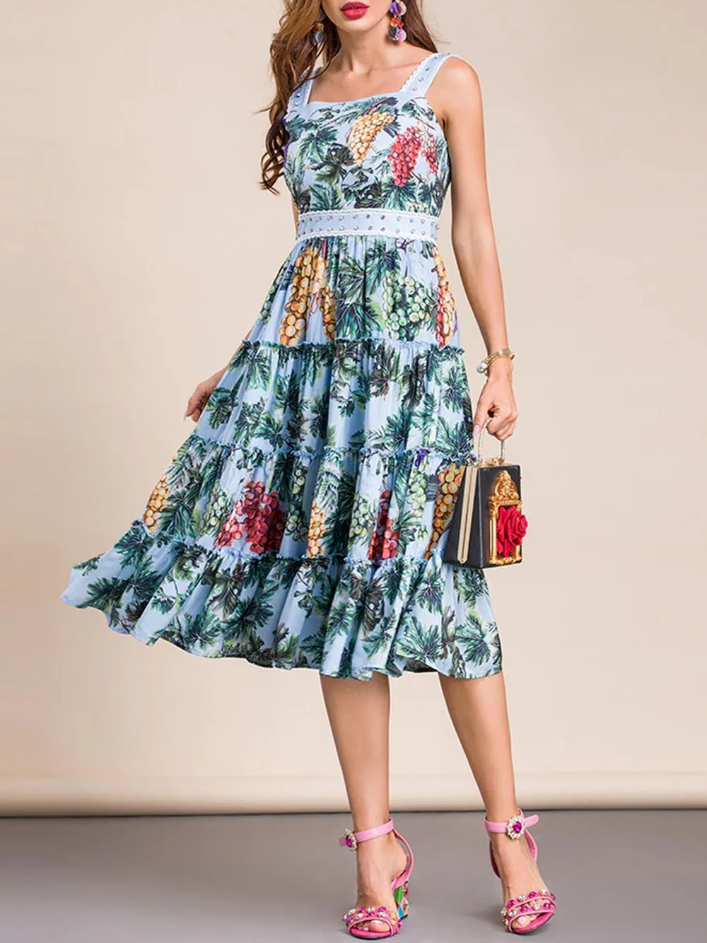ROCKIA Floral Midi Dress