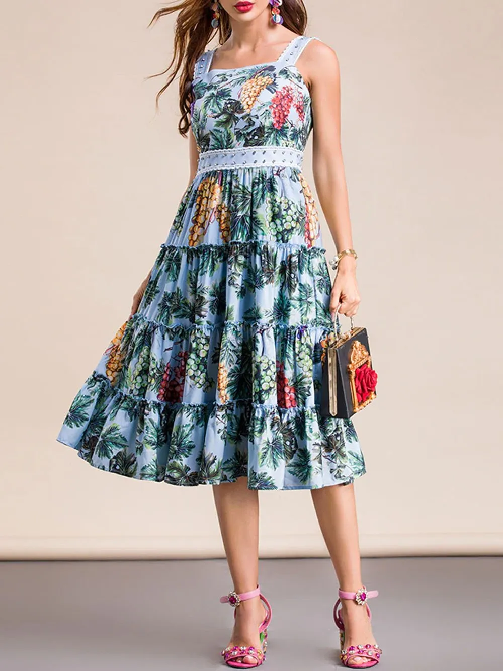ROCKIA Floral Midi Dress