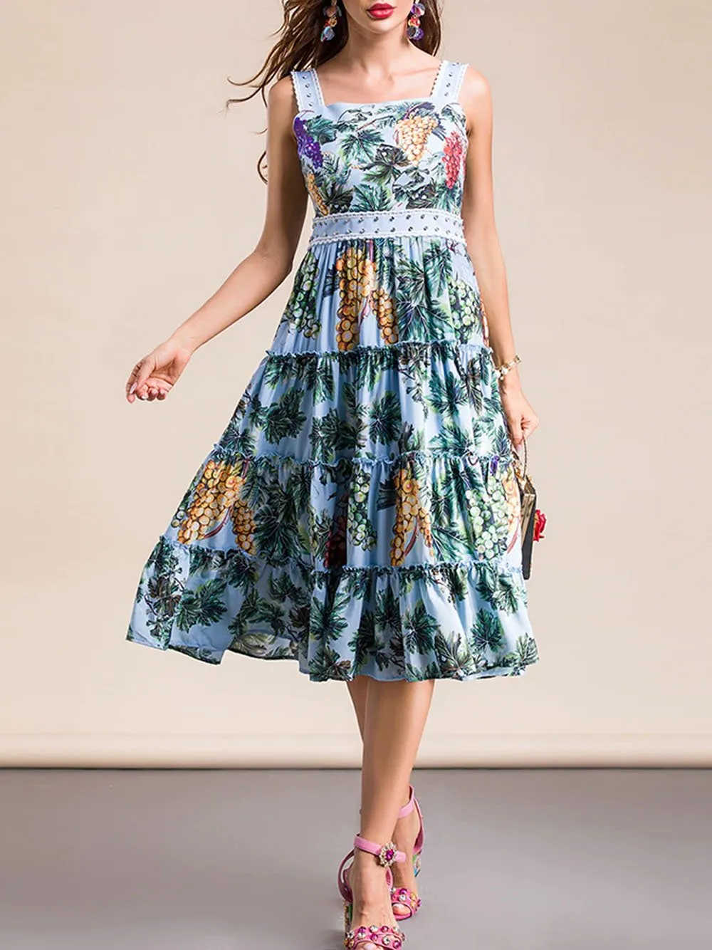 ROCKIA Floral Midi Dress